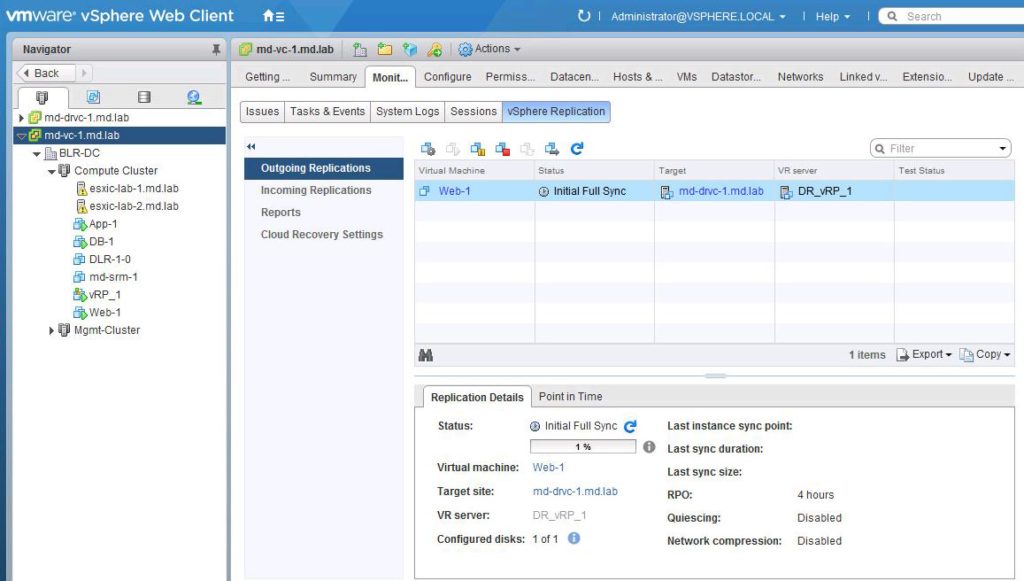 Configure Replication For The Virtual Machine Using VSphere Replication ...