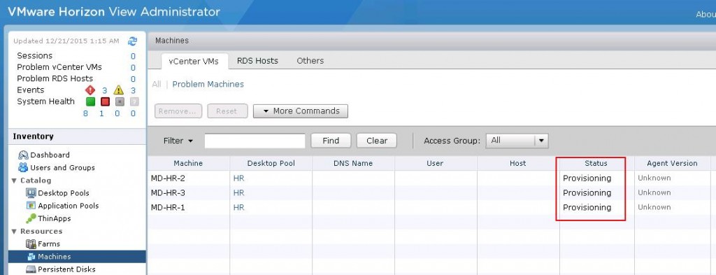 Creating Linked Clone Desktop Pools in VMware Horizon View 6.X